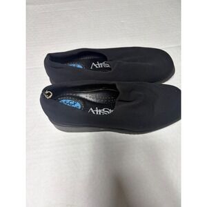 Airstep Women Black Stretch Fabric Slip On Loafers ASCP System Wedge Shoes Sz 7